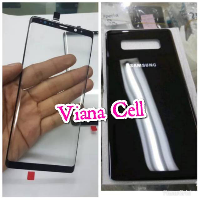 KACA LCD PLUS BACK DOOR BACKDOOR SAMSUNG NOTE 8 N950 N950F ORI HITAM