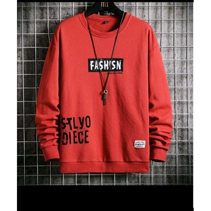 sweater pria fashisn fleeace big size/sweater basic termurah