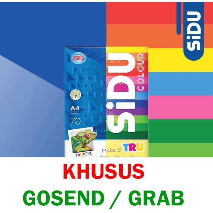 

Kertas HVS A4 Berwarna SIDU 70 gram (KHUSUS GOSEND/GRAB)