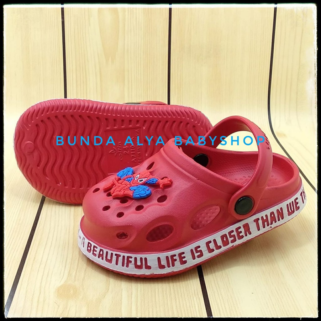 Sendal Anak Laki Laki Usia 1 2 3 4 5 Tahun MERAH Size 18 - 29 - Sepatu Sandal Anak Cowok Karet Anti Licin