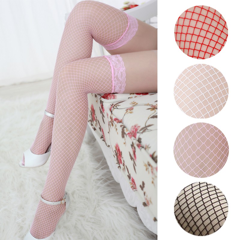 Alayism Stocking jaring ladies lace fishnet