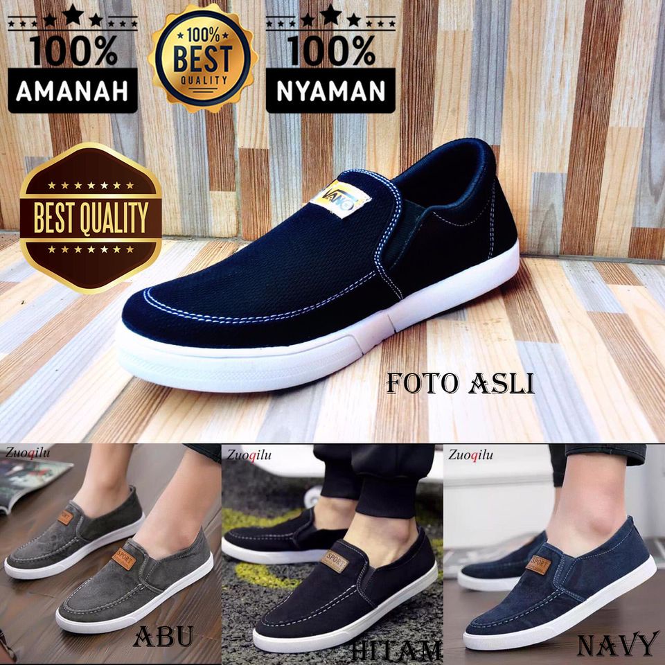 Sepatu pria slip on VANS Simple Premium Quality Trendy