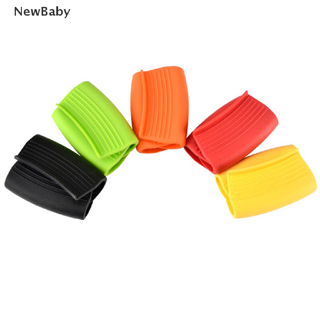 2pcs / set Klip Cover Gagang Panci Tahan Panas Anti slip Bahan Silikon