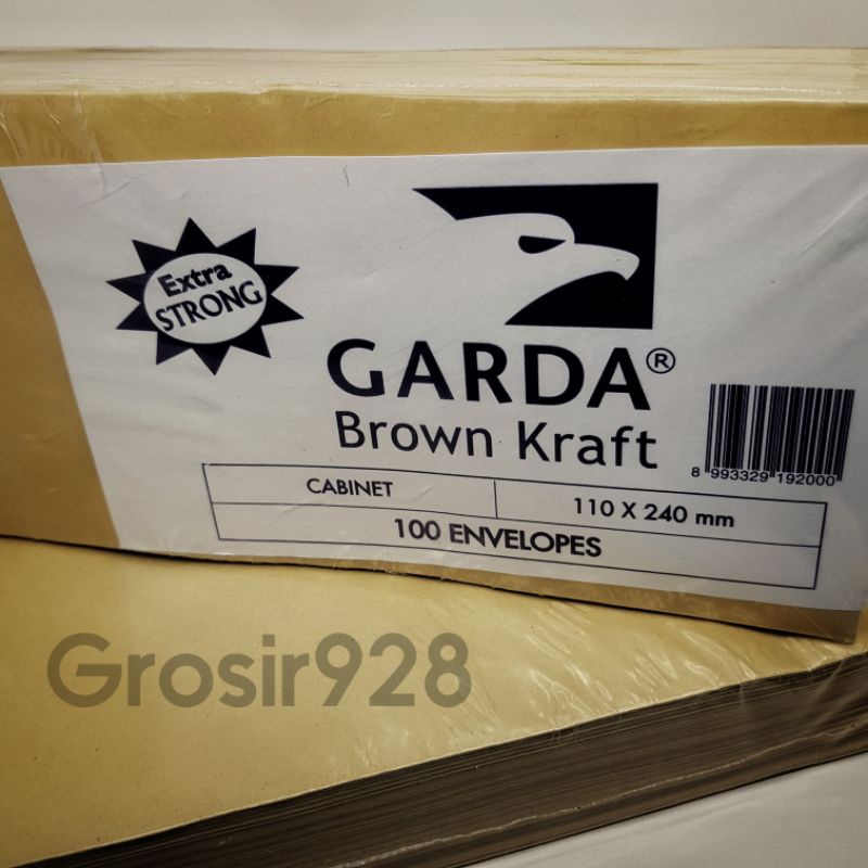 

Brown Kraft / Amplop Coklat Garda Kabinet Polos (110 x 240 mm)
