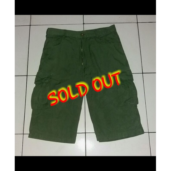 Celana Cargo Pendek Hijau Army Second