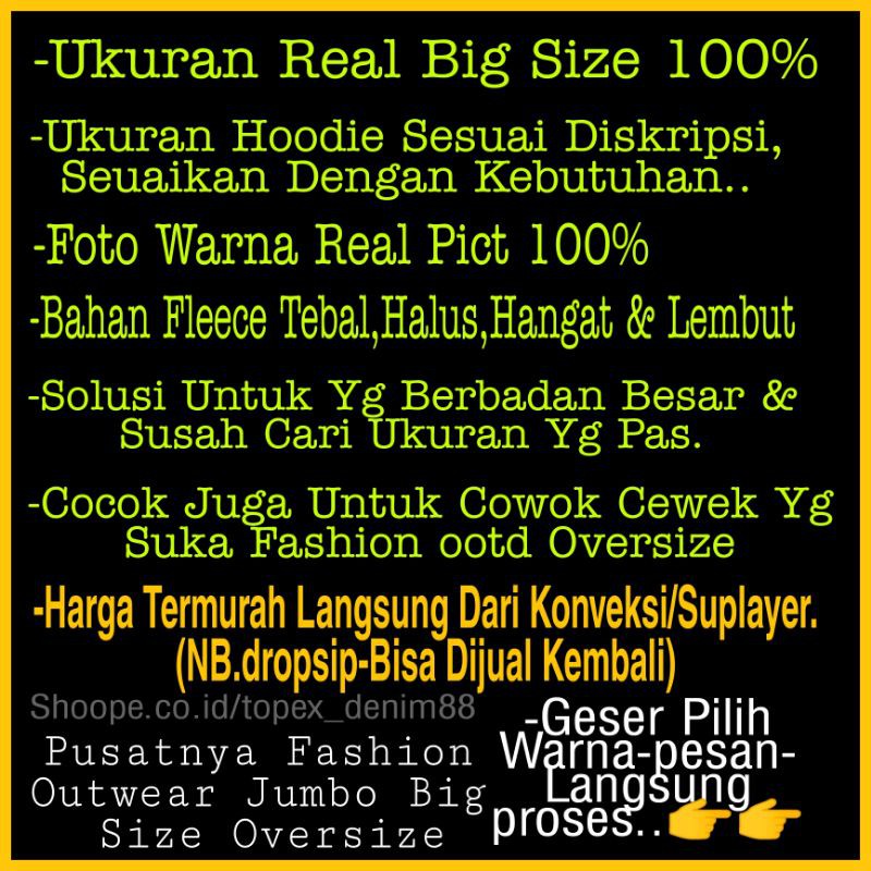 HOODIE BIG SIZE UP.co, MUAT Sampai BB 150kg REAL JUMBO