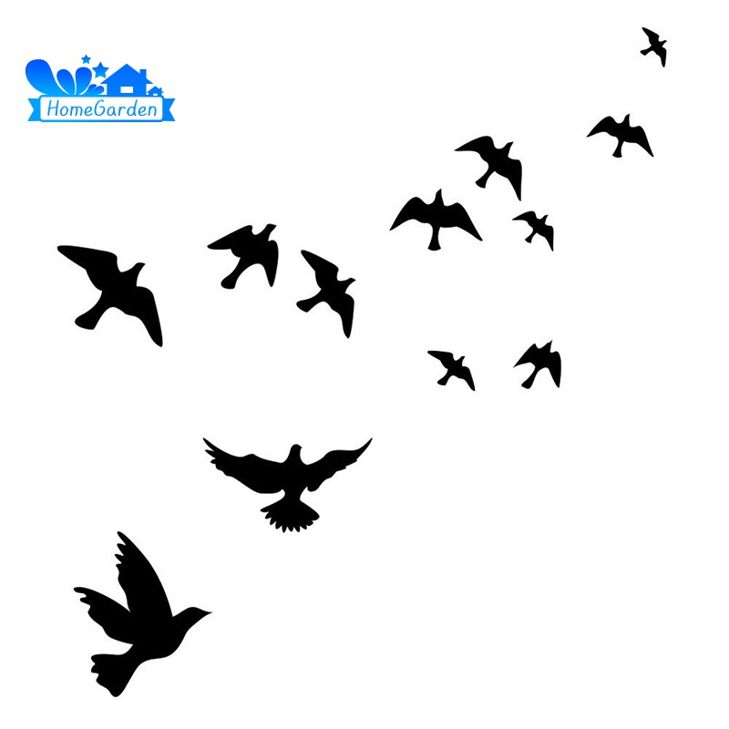 Stiker Dinding Dengan Bahan Tahan Air Dan Gambar Burung Terbang