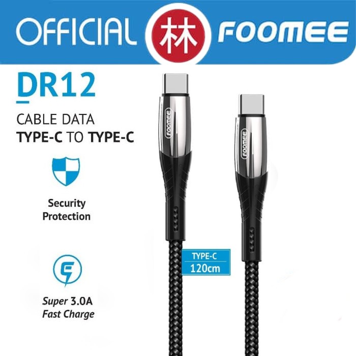 Foomee DR12 Data Cable Type-C To Type-C Fast Charge 3A