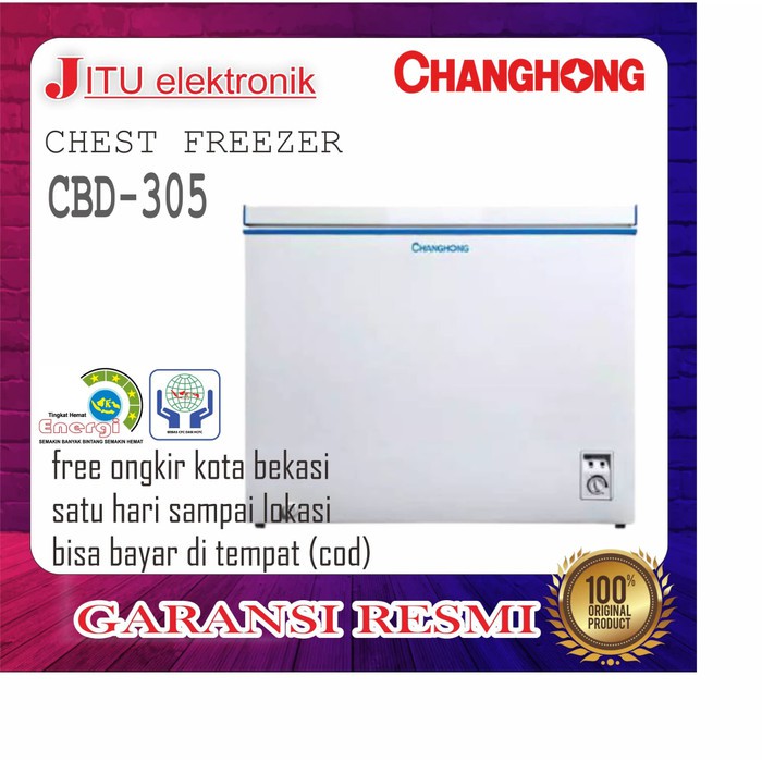 CHANGHONG CBD 305 CHEST FREEZER BOX 300 L LEMARI PEMBEKU 300 LITER