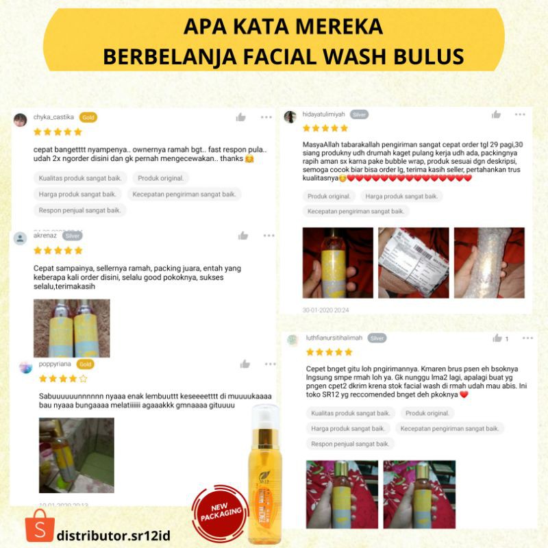 Facial Wash Bulus SR12 100 ml Sabun Cair Pembersih Wajah Kulit Normal Flek Hitam Jerawat Komedo