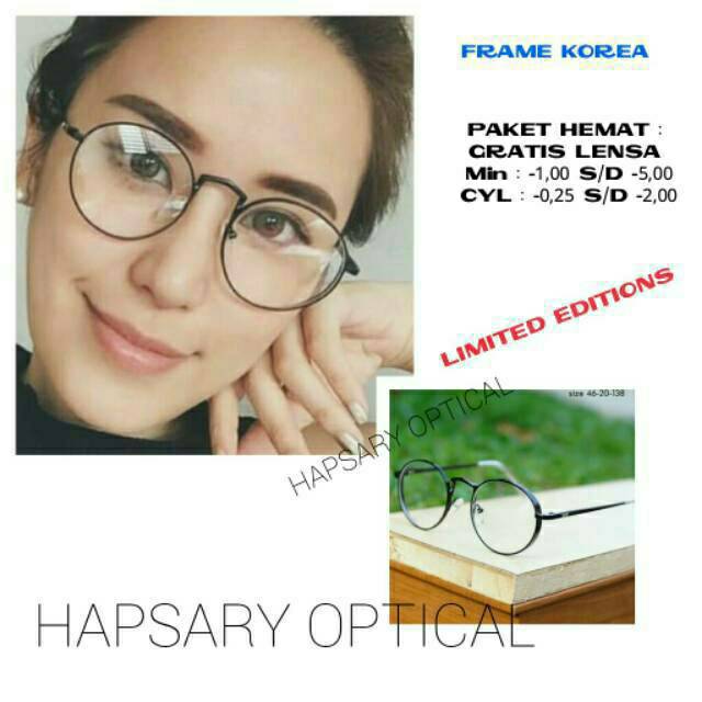 Frame Kacamata Wanita Kacamata Bulat, Kacamata Korea, Kacamata Fashion, Kaca mata Trendy &amp; Terbaru