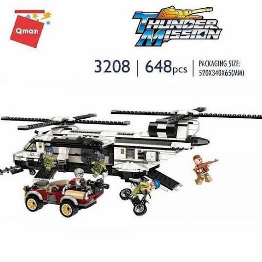 Mainan Lego Block Army Swat With Vehicle Soldier Helicopter Aircraft