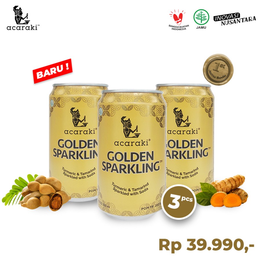 

ACARAKI GOLDEN SPARKLING 320ML GIFT SET isi 3pcs