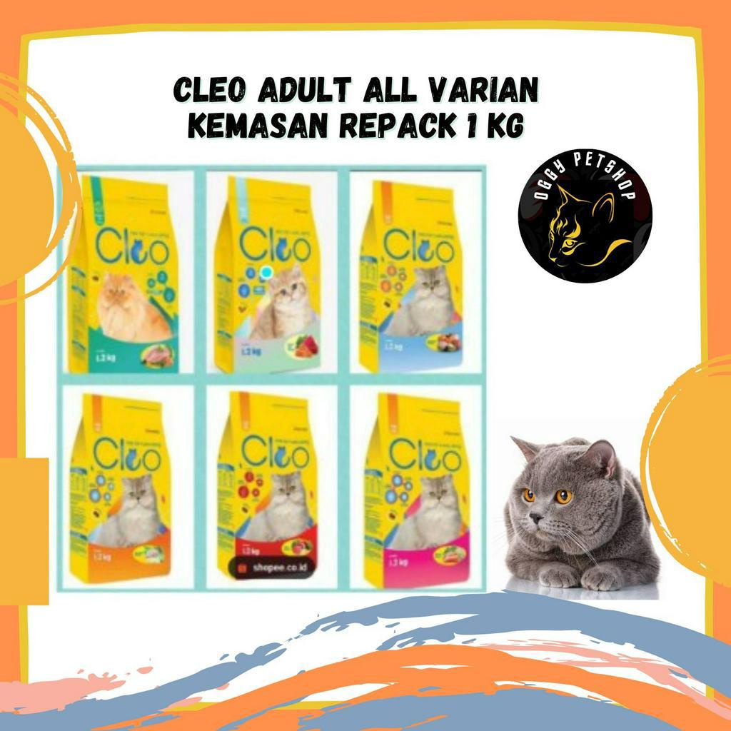 Cleo Makanan Kucing Dry Food Repack 1 kg meo all variant
