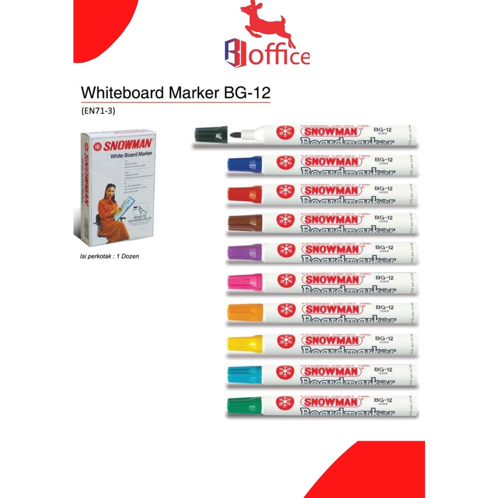 

Spidol Whiteboard Marker Snowman BG-12