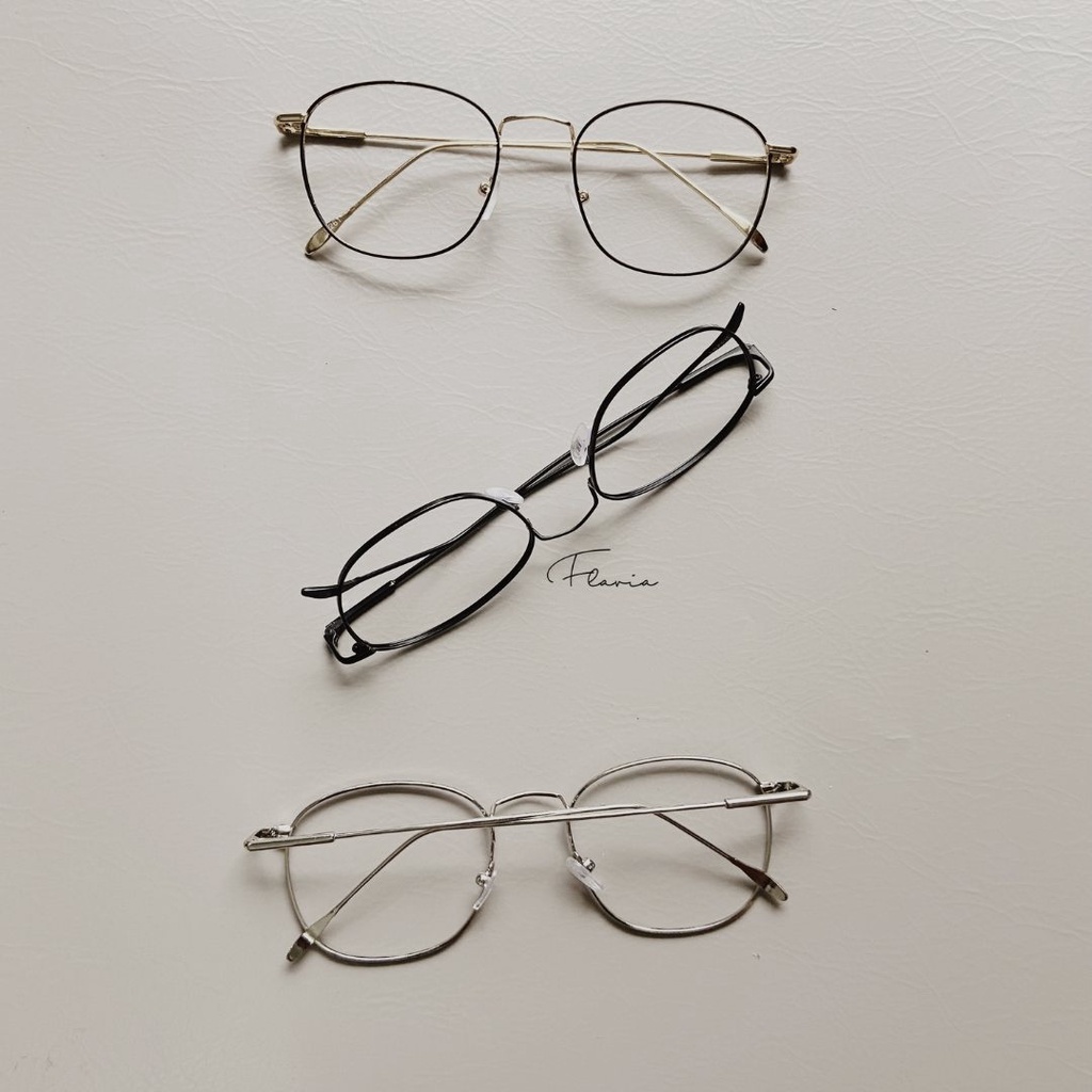 Flavia Eyewear - Kacamata Solemn Square Steel (custom minus, photochromic, blueray, bluechromic dan photobrown)