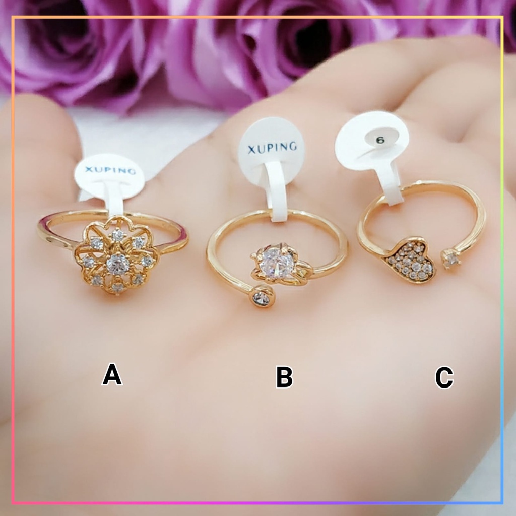 Cincin xuping cincin dewasa premium permata kilau super elegan dan cantik lapis emas gold A144