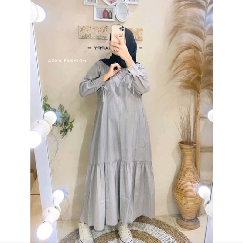 GAMIS TERBARU TERMURAH MOTIF POLOS BUSUI  MAXI DRESS LD 110CM LENGAN PANJANG KEKINIAN TERLARIS