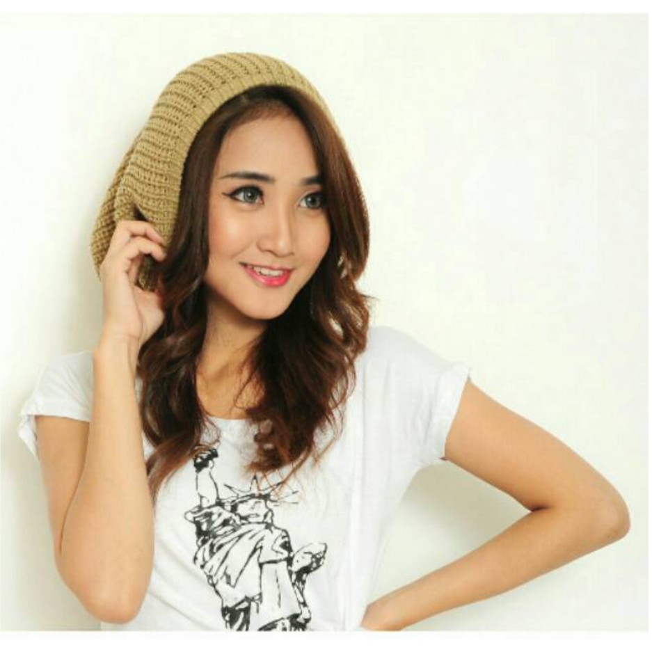 TOPI WANITA KUPLUK BEANIE RAJUT KOREA MURAH