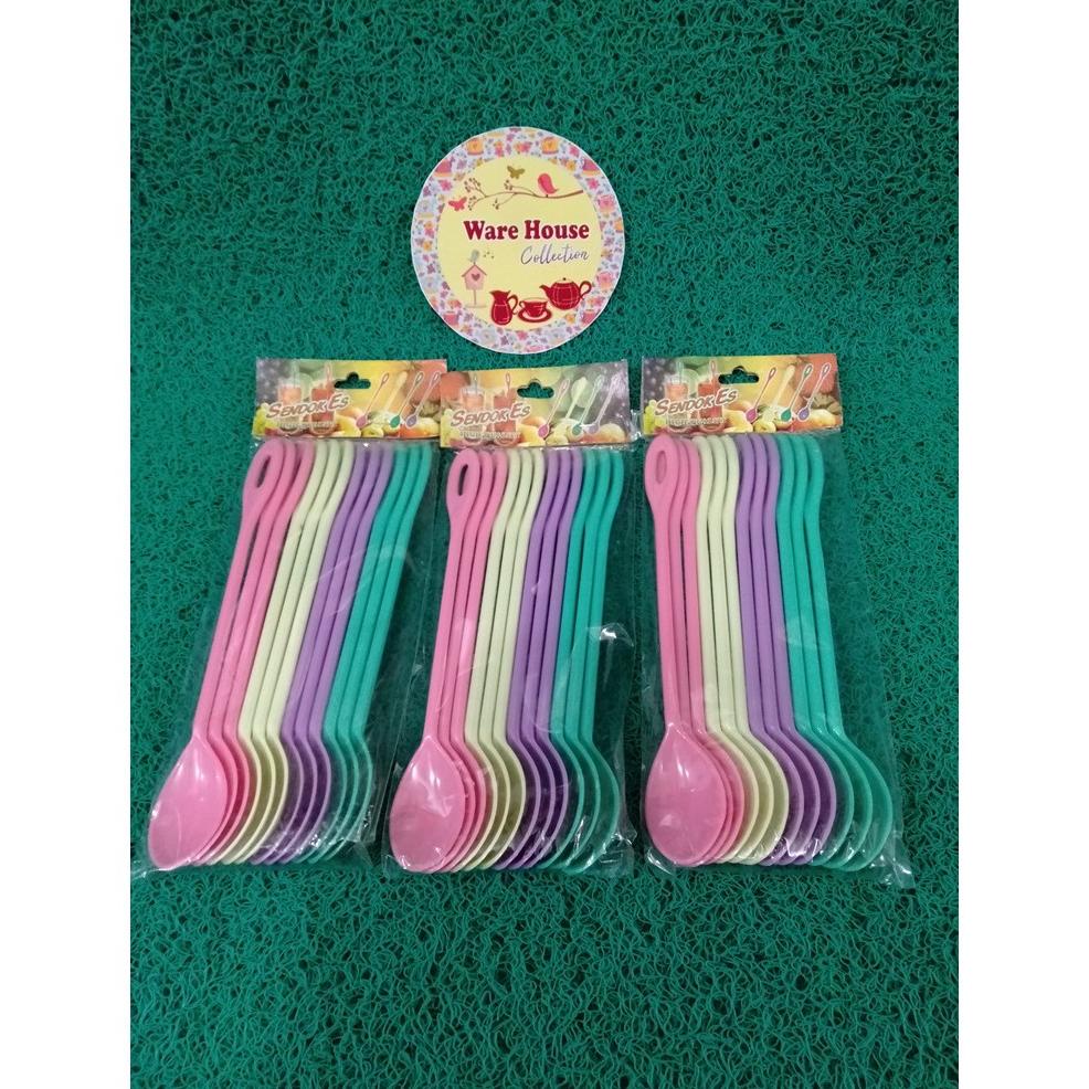 SENDOK ES PLASTIK, SENDOK PLASTIK WARNA AP PANJANG & PENDEK / Sendok Plastik / Sendok Es
