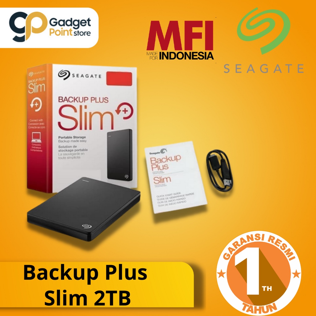 Seagate Back up Plus Hardisk Eksternal 2TB USB 3.0 - Garansi 3 Th