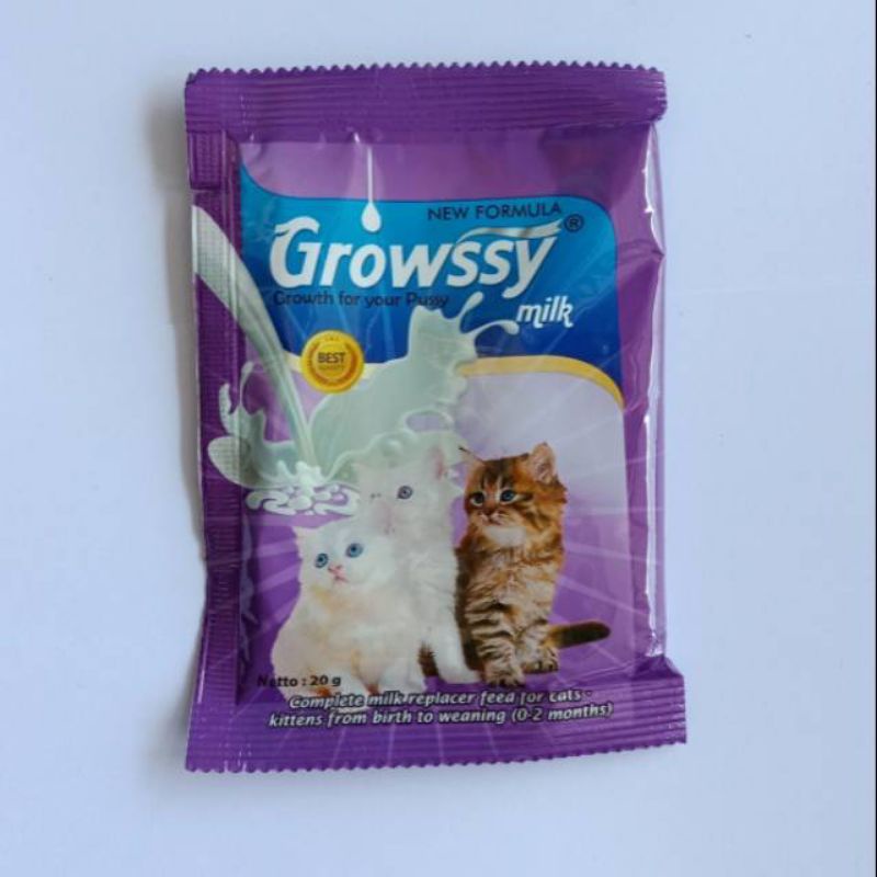 

susu growssy 20gr | susu sachet kucing anak