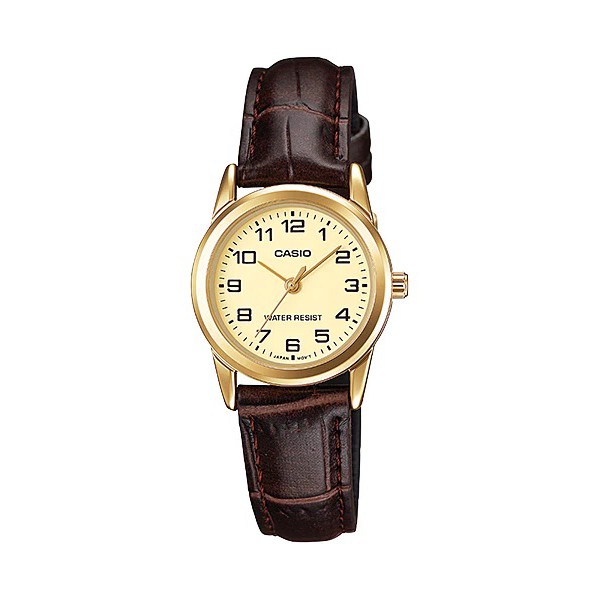 Casio General LTP-V001L-1B 7B / LTP-V001GL-1B 7B 9B Jam Tangan Kulit Wanita Silver Gold