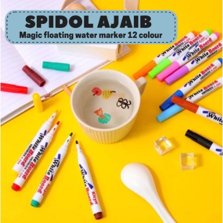 SPIDOL TATO WARNA AJAIB MENGAPUNG AIR ISI 12PCS