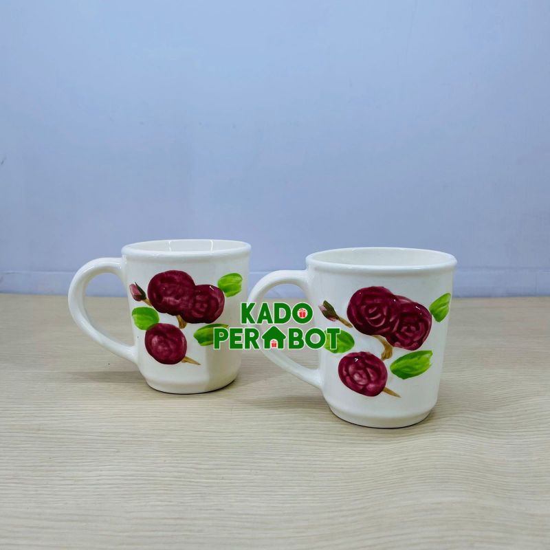 mug love set isi 2pcs - mug keramik 1set - cangkir keramik cantik