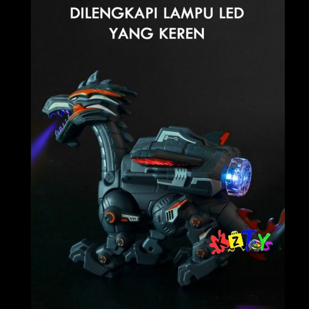 MAINAN SPRAY DRAGON ROBOT DINOSAURUS NAGA ASAP DINOSAUR LED THUNDER