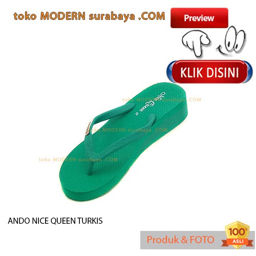 ANDO NICE QUEEN TURKIS sandal jepit wanita flip flop casual