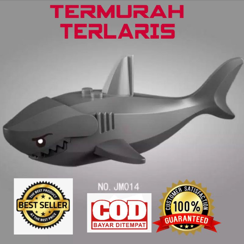 Mainan Anak Lego Hewan Ikan Hiu Paus Besar JM014 Bricks Murah Marvel Avengers Ninjago Dinosaurus