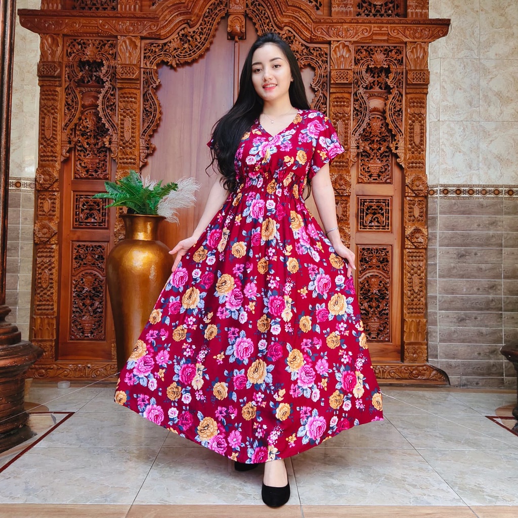 DASTER MOZA PRINT | BALI LONGDRESS-CANTIKA MARUN