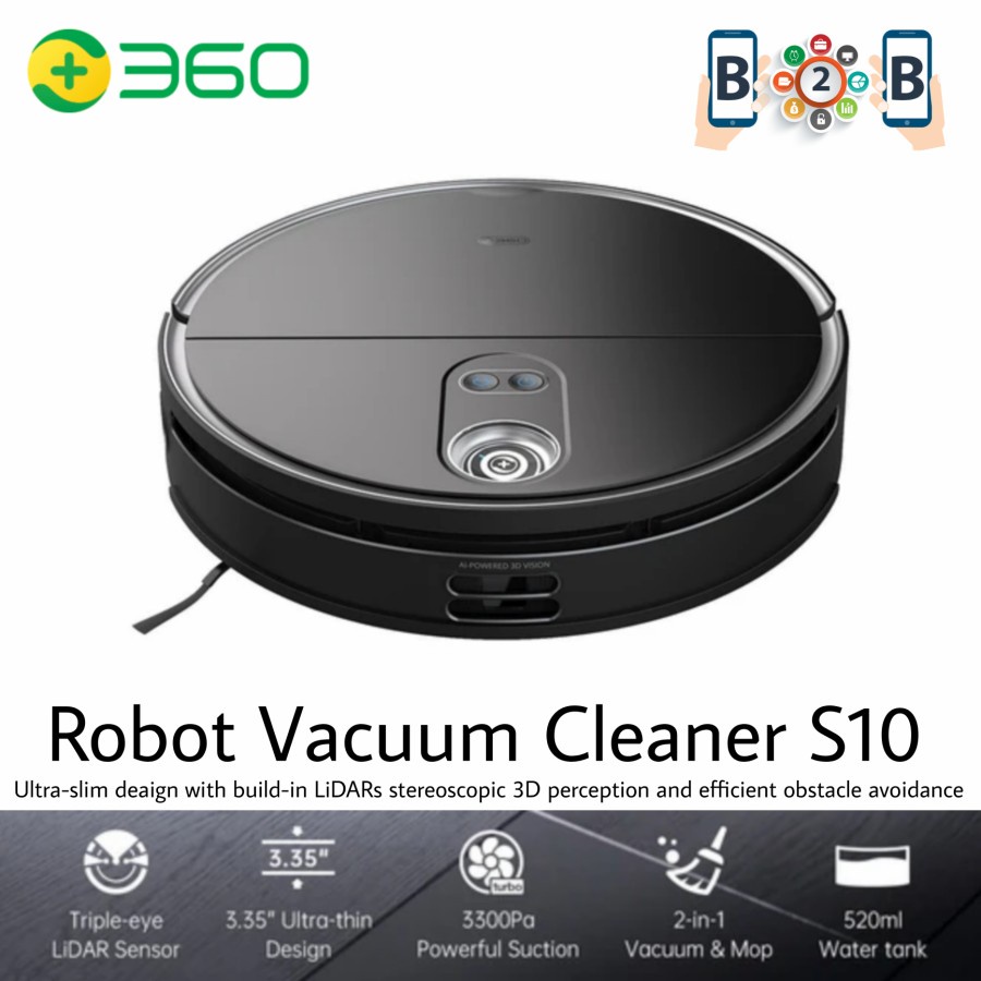 360 S10 Robot Vacuum and Mop Cleaner with Triple Eye LiDARs Navigation