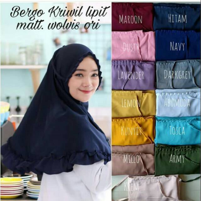 QILLAHIJAB-BERGO KRIWIL LIPIT - HIJAB - JILBAB - KERUDUNG - KHIMAR - TUDUNG - HIJAB SYARI