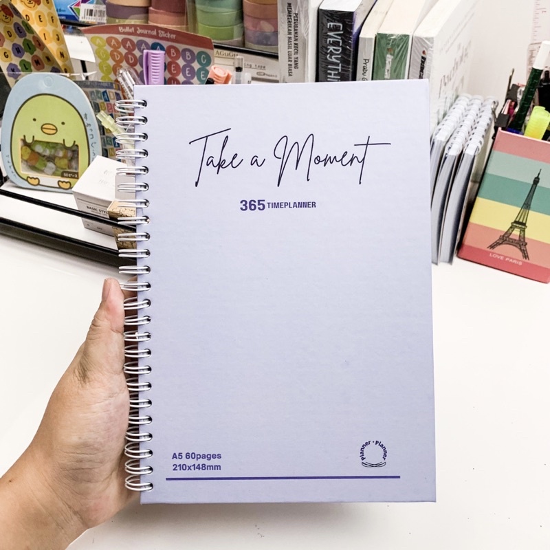 

Notebook Planner Spiral Buku Agenda / Planner Diary Book A5 60 lembar kertar 3 Warna cover
