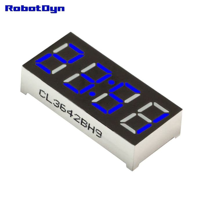 BLUE 4-Digit CLOCK Seven Segment 0.36" Common Anode LED Segmen BIRU