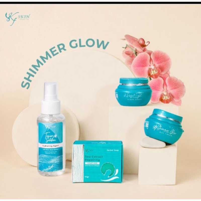 Paket perawatan kecantikan wajah skincare KF SKIN SHIMMER GLOW toner sabun original BPOM HALAL ready