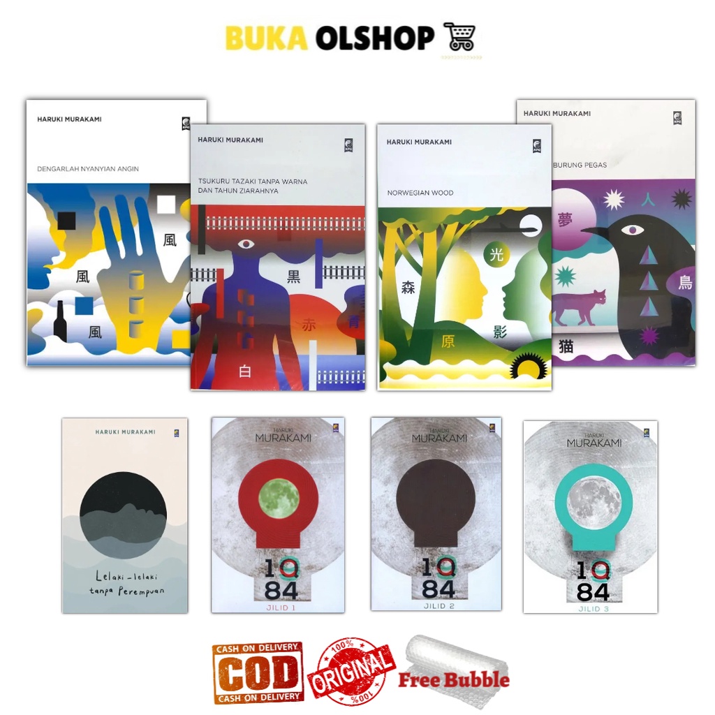 Buku Haruki Murakami IQ84 LELAKI TANPA PEREMPUAN NORWEGIAN WOOD KRONIK BURUNG PEGAS TSUKURU TAZAKI  