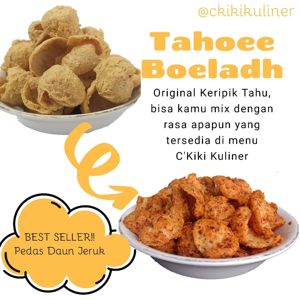 Cemilan khas bandung tahu boeladh Pedas Daun Jeruk kemasan 