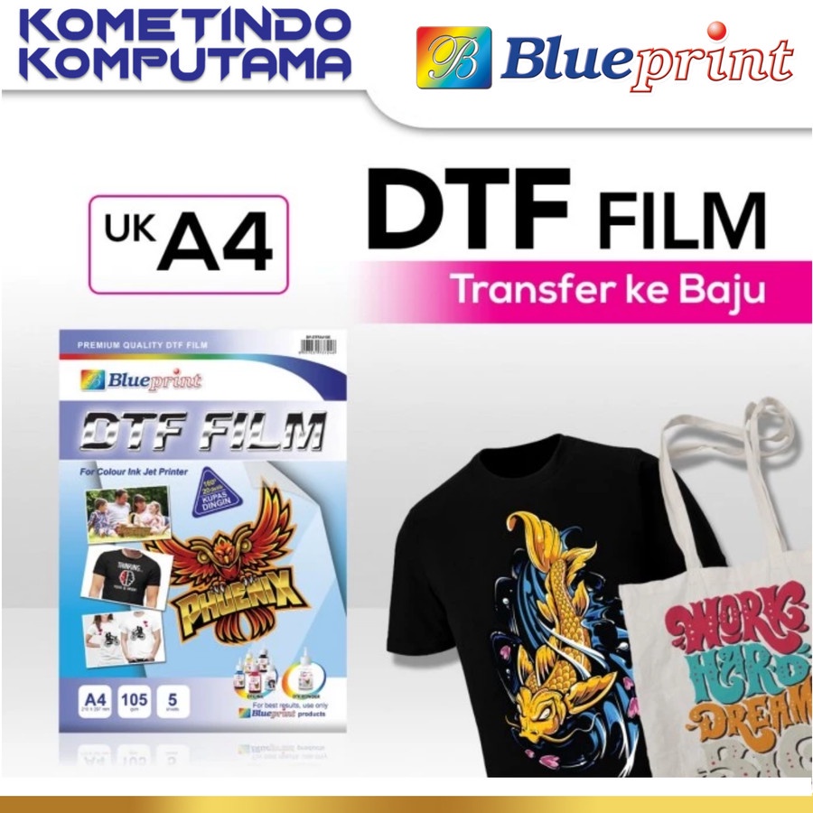 A4 Kertas Transfer Film DTF BLUEPRINT / Digital Transfer Film PET - A4