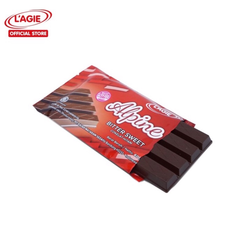 Lagie Alpine Bitter Sweet Cokelat Hitam Coklat Batang 60gr