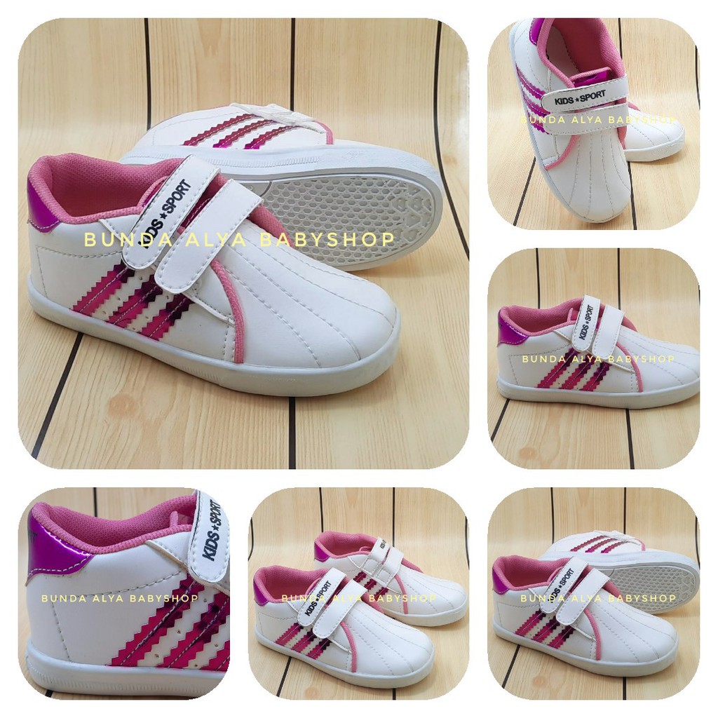 Sepatu Anak Perempuan Usia 6 7 Tahun PUTIH FANTA Size 34 - Sepatu Anak Cewek Sporty Sneakers