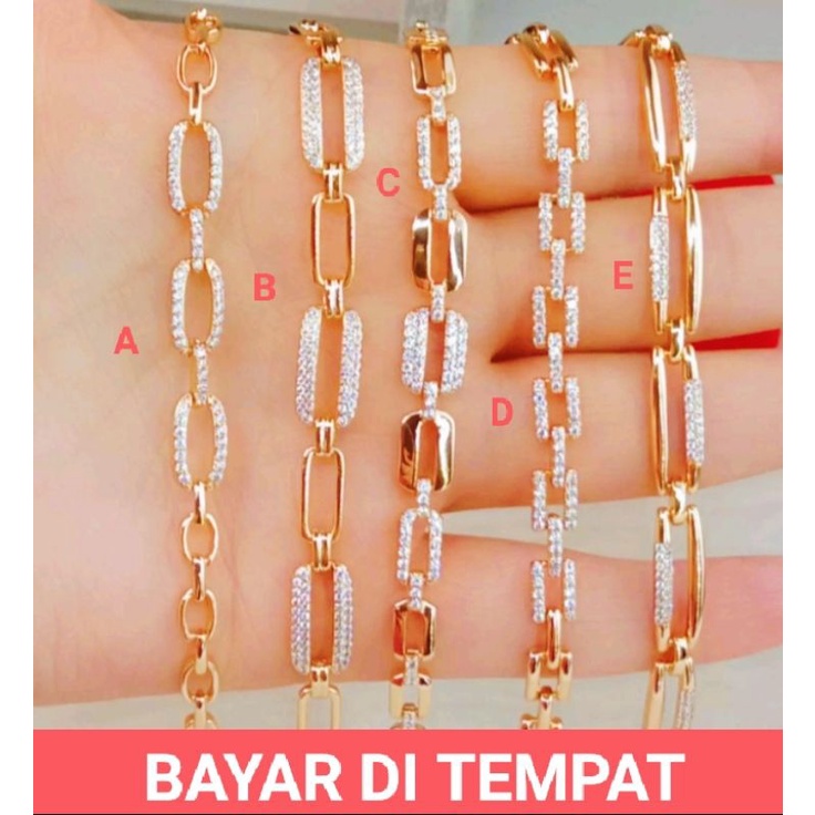 Gelang tangan Anti karat lapis emas terbaru RO27 MOTIF PILIHAN