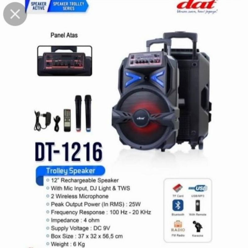 DAT SPEAKER PORTABLE MEETING 12" 2MIC DT-1216