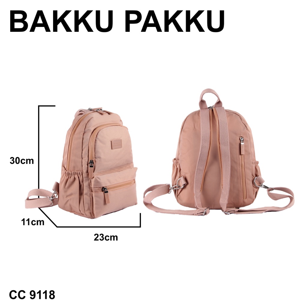 [KLIKTAS] Tas Ransel Perempuan Fashion Korea 2in1 Selempang Sling Bag Bakku Pakku CC 9118