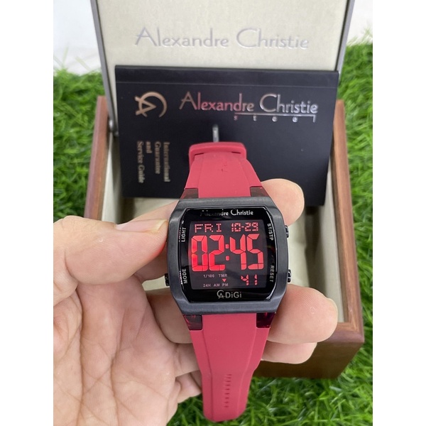 alexandre christie 9348mh merah black digital wanita