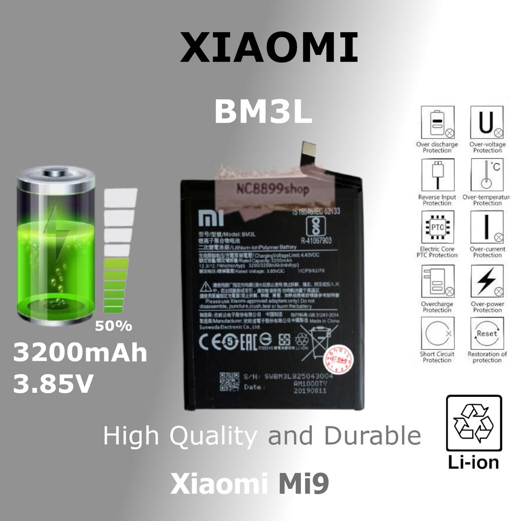 Baterai Batre Battery Original Xiaomi Redmi MI 9 BM3L Original