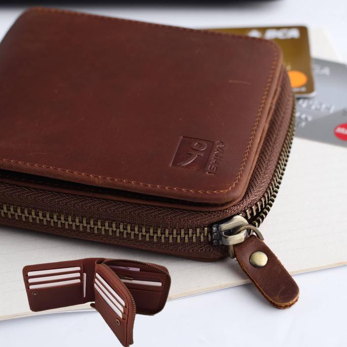 DOMPET KULIT PRIA PENDEK ZIPPER LEATHER DG CARD HOLDER -ISHIYA IGOR