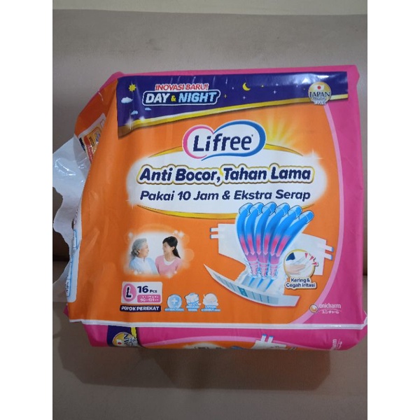 Lifree Popok Perekat ukuran L16(Popok orang Dewasa / lansia)